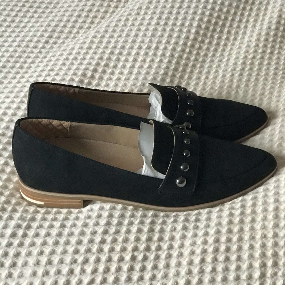 NWT Dr. Scholls Faxon Stud Black Loafers - Picture 3 of 5